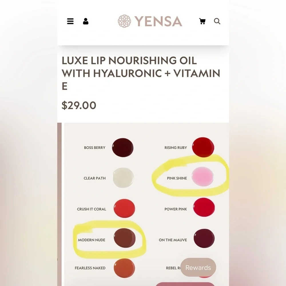 YENSA LUXE LIP NOURISHING OIL WITH HYALURONIC + VITAMIN E